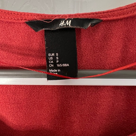 H&M Faux Suede Terracotta/ Red Cutout Dress - Picture 3 of 4